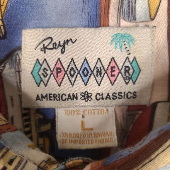 Reyn Spooner Shirt Mens Large Ships American Classics Egyptian Cotton Hawaiian - Picture 3 of 13